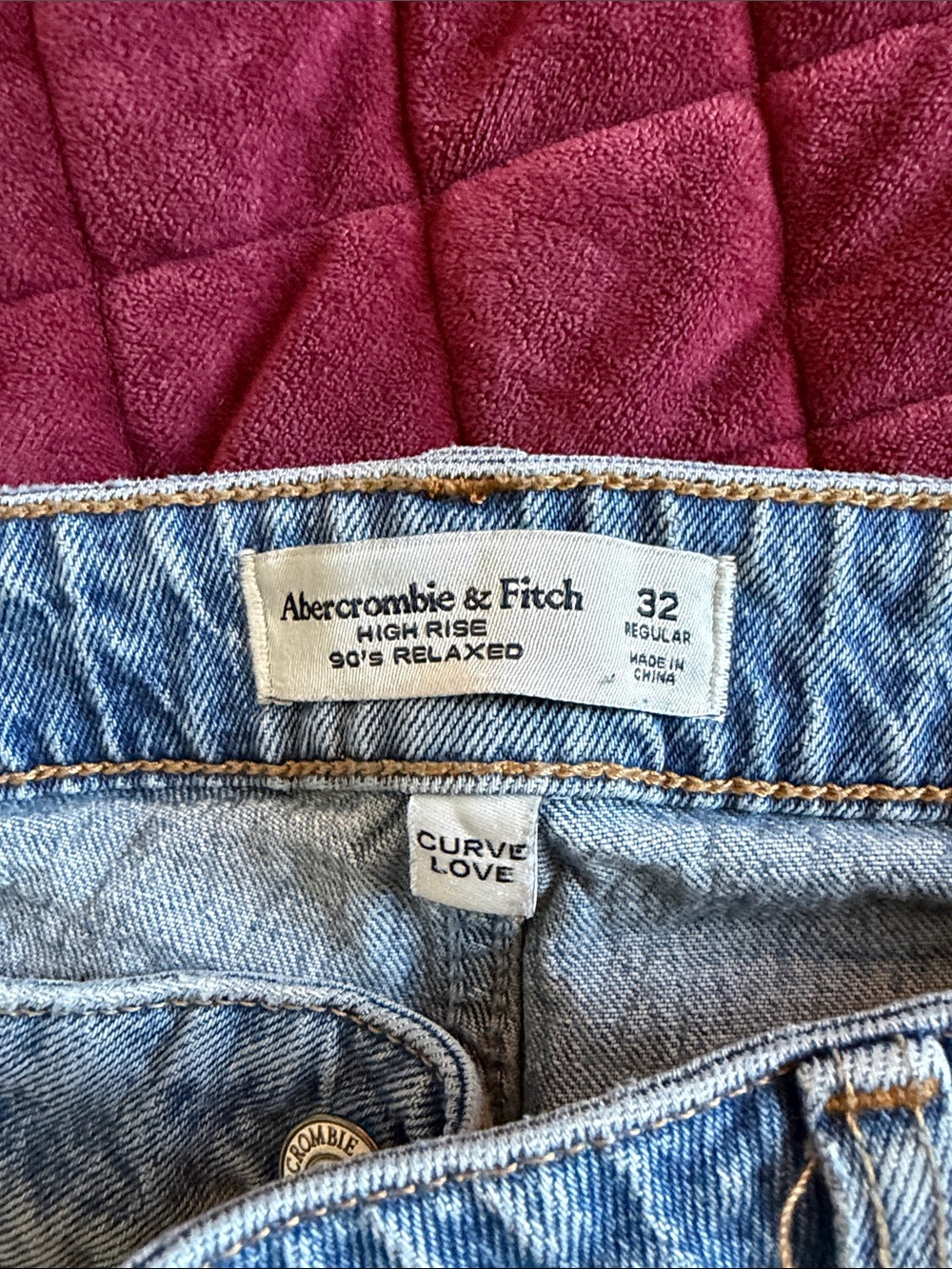 Abercrombie & Fitch Light Blue High-Rise 90's Relaxed Jeans